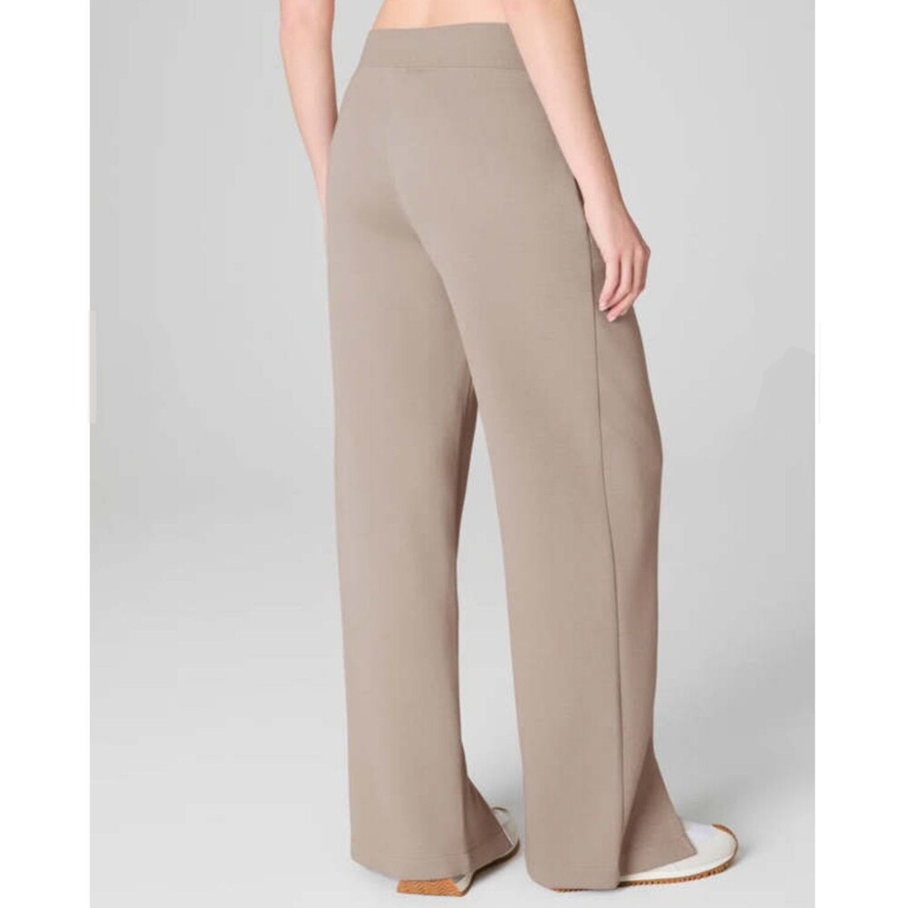 NWT Spanx Airpique Straight Track Pants Split Hem Ashwood Tan Travel 2X Petite - Picture 3 of 16